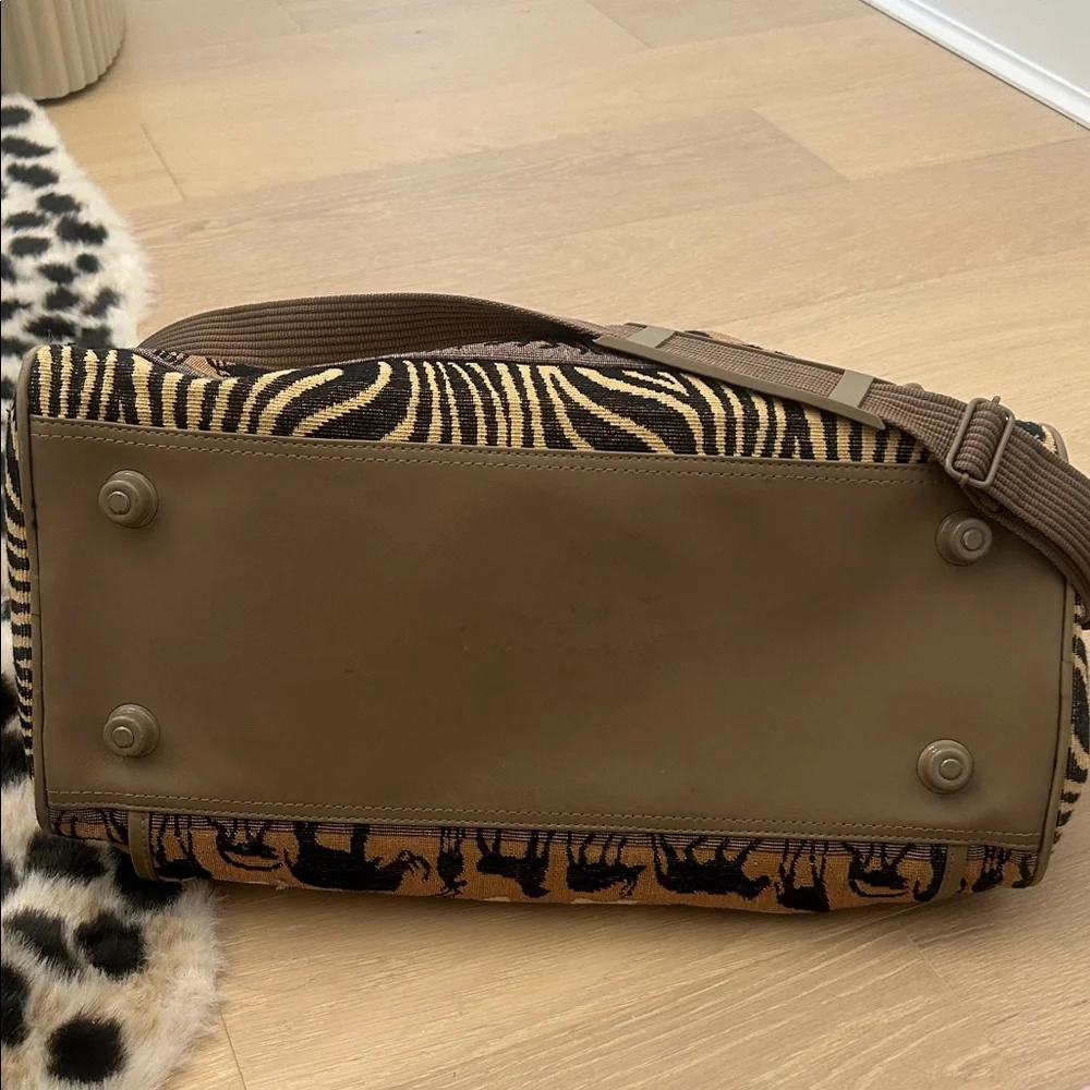 Animal-Print Garment Travel Bag in Tan safari theme